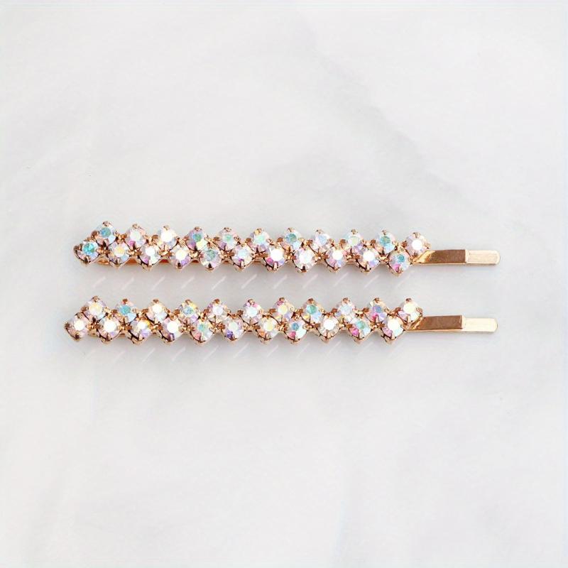 2pcs Rhinestone Hair Clip Metal Hairpin Barrette Bridal Wedding Party Favor Deco