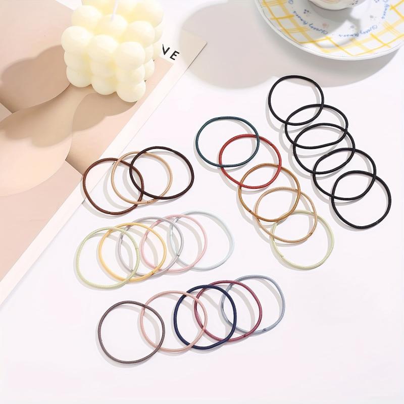 Solid Hair Tie Elastic Ponytail Holder Hair Accessories for Women Girls