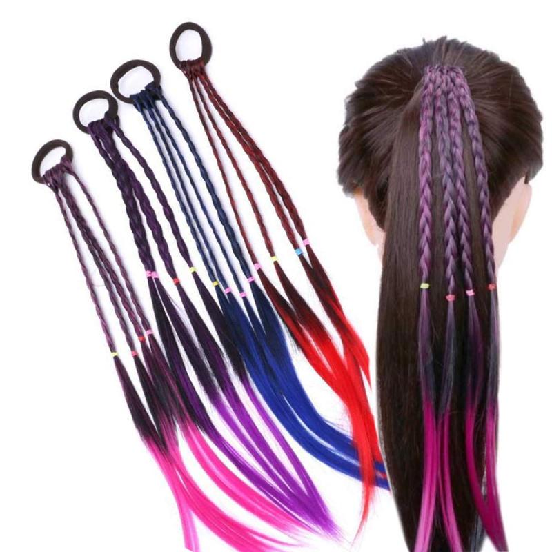 Braided Hair Head Gradient Rubber Band Hair Tie Girl Tied Hair