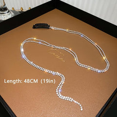 Rhinestone Chain Tassel Hair Clips Headband For Bride