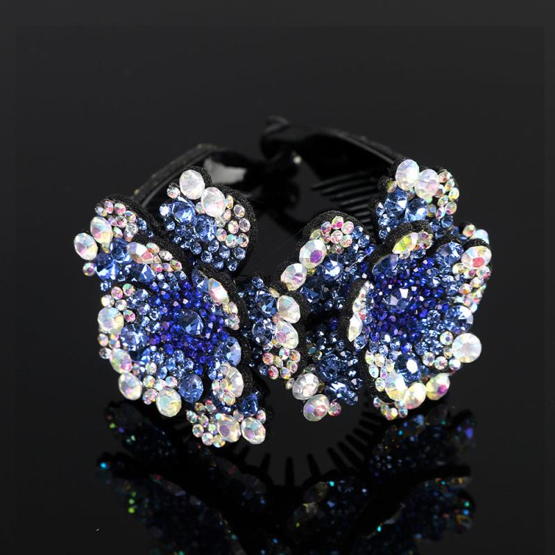 Flower Rhinestone Hair Claws for Women Hair Clip Barrettes Ponytail Holder