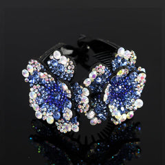 Flower Rhinestone Hair Claws for Women Hair Clip Barrettes Ponytail Holder