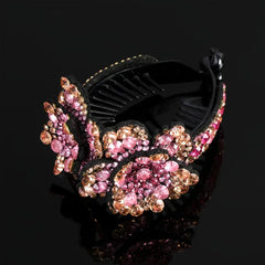 Flower Rhinestone Hair Claws for Women Hair Clip Barrettes Ponytail Holder