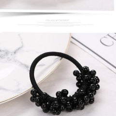 Faux Pearl Hair Elastics Ties Thick Stretchy Rubber Bands Ponytail Holder