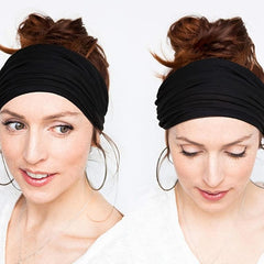 Boho Headbands Yoga Top Knotted Hair Bands Sweat Solid Sweatband Elastic Turban