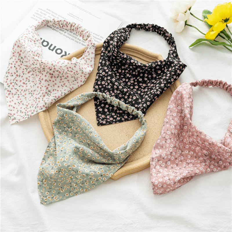 Boho Hair Bandana Triangle Headscarf Floral Y2K
