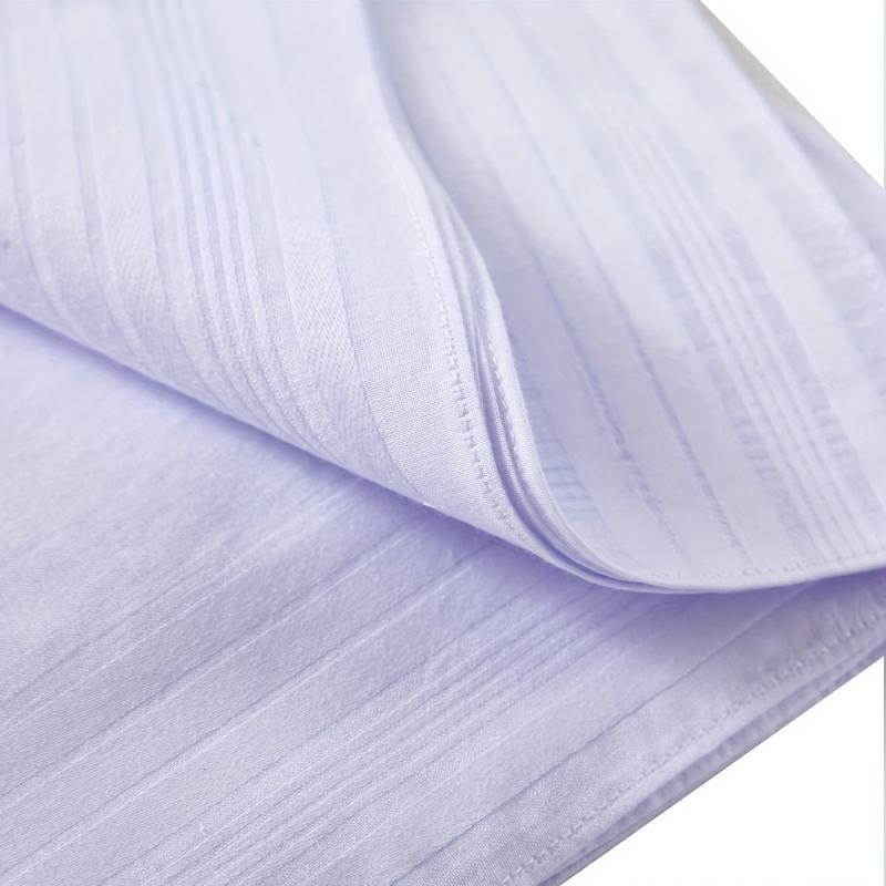 12pcs Solid Stripe Hankies Large Square Classic Handkerchief Bulk Set