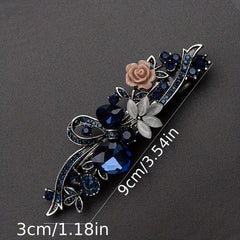 Retro Alloy Rhinestone Bow Hair Clip Crystal Flower Grace Hair Accessories