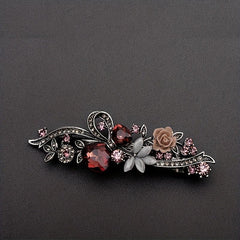 Retro Alloy Rhinestone Bow Hair Clip Crystal Flower Grace Hair Accessories