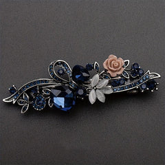 Retro Alloy Rhinestone Bow Hair Clip Crystal Flower Grace Hair Accessories