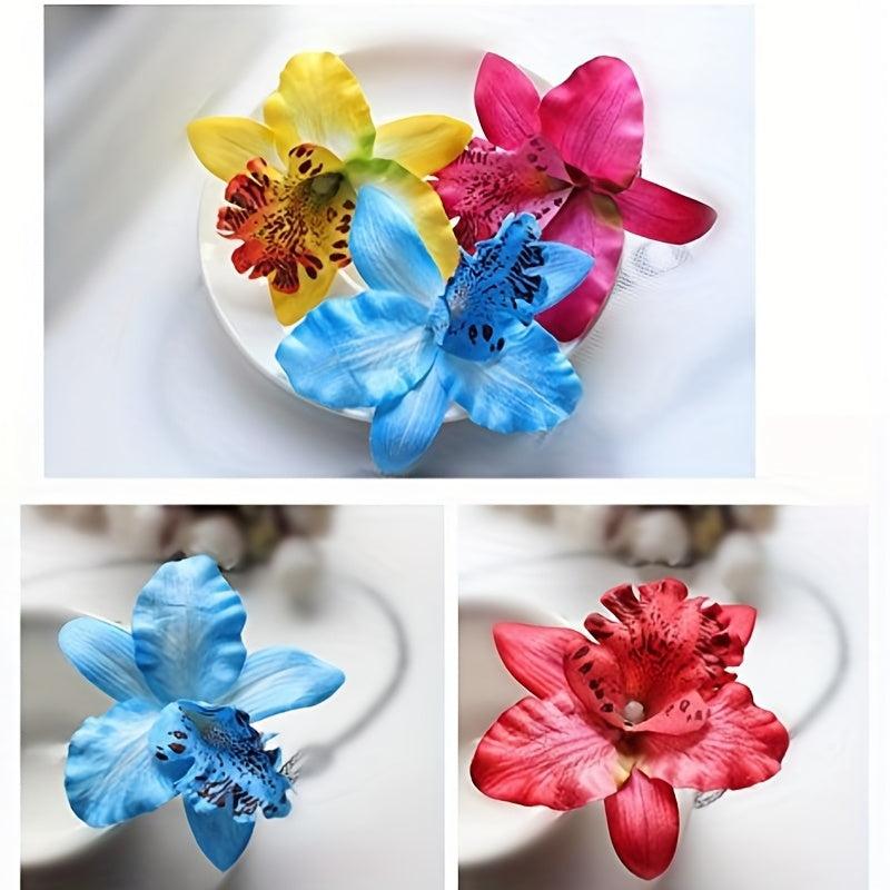 10pcs Flower Hair Clips Hawaiian Style Head Ornament