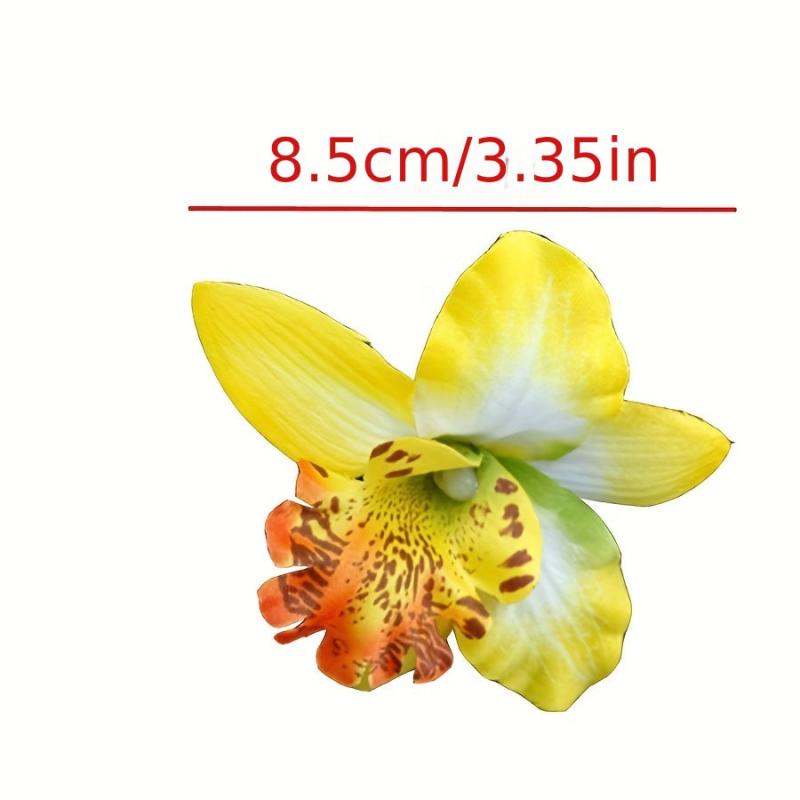 10pcs Flower Hair Clips Hawaiian Style Head Ornament