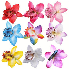 10pcs Flower Hair Clips Hawaiian Style Head Ornament