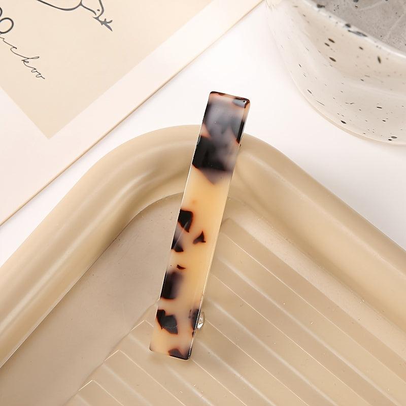 Leopard Hair Clip Acetic Acid Metal Barrette Geometric Hairpin Vintage