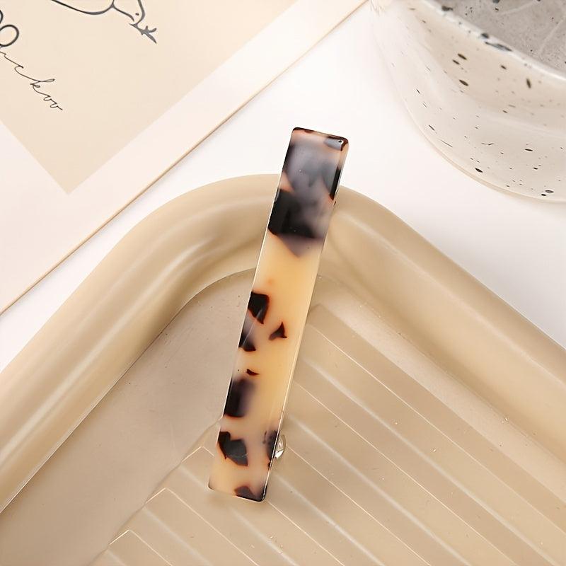 Leopard Hair Clip Acetic Acid Metal Barrette Geometric Hairpin Vintage