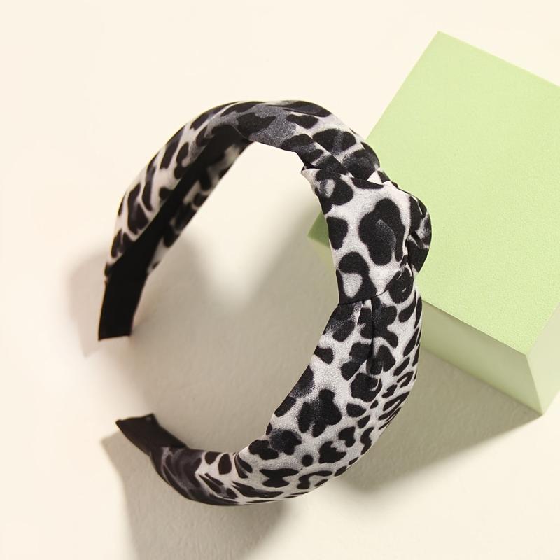 4pcs Leopard Print Headbands Vintage Head Hoops All match Hair Bands