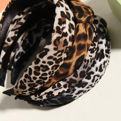 4pcs Leopard Print Headbands Vintage Head Hoops All match Hair Bands