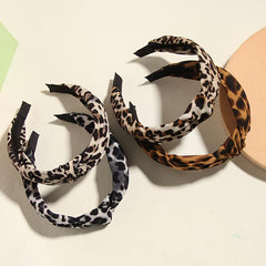 4pcs Leopard Print Headbands Vintage Head Hoops All match Hair Bands
