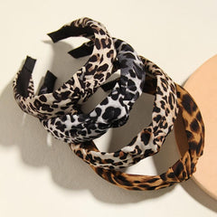 4pcs Leopard Print Headbands Vintage Head Hoops All match Hair Bands
