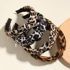 4pcs Leopard Print Headbands Vintage Head Hoops All match Hair Bands
