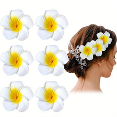 24pcs Flower Hawaii Style Hair Clips for Tropical Party Decorations