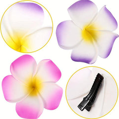 24pcs Flower Hawaii Style Hair Clips for Tropical Party Decorations