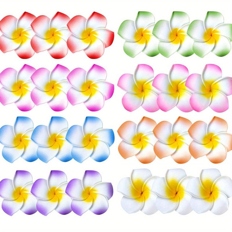 24pcs Flower Hawaii Style Hair Clips for Tropical Party Decorations