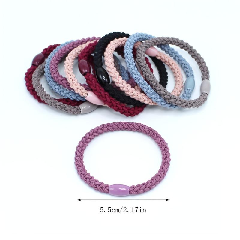 12pcs Braided Hair Tie Elastic Hair Rope Hair Accessories
