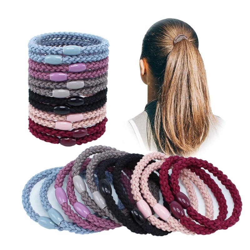 12pcs Braided Hair Tie Elastic Hair Rope Hair Accessories
