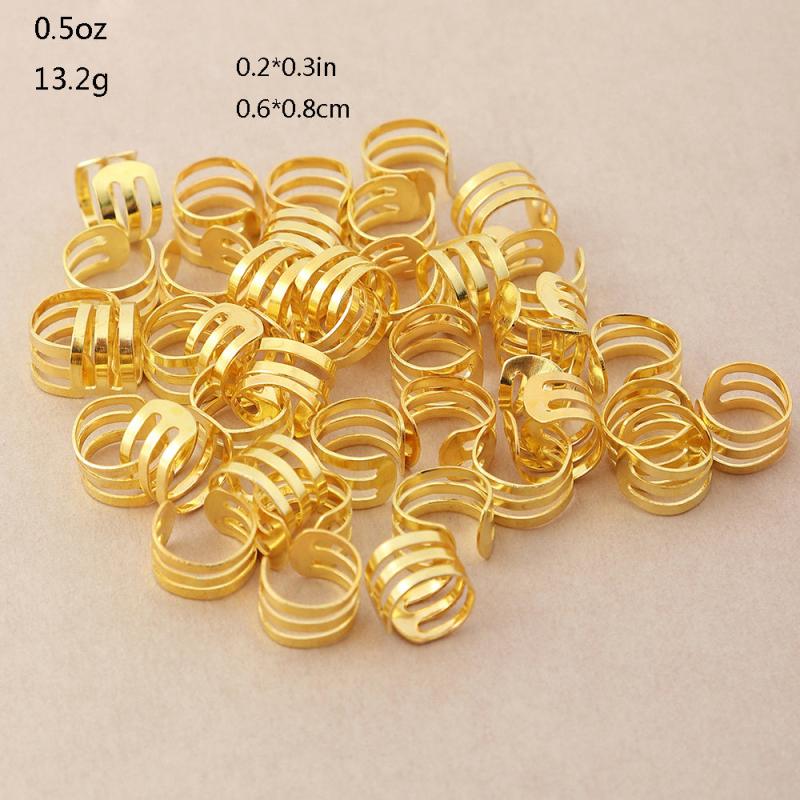 40pcs Hair Beads Dreadlocks Rings Hair Jewelry Braiding Hair Clips Metal Cuffs