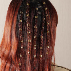 40pcs Hair Beads Dreadlocks Rings Hair Jewelry Braiding Hair Clips Metal Cuffs