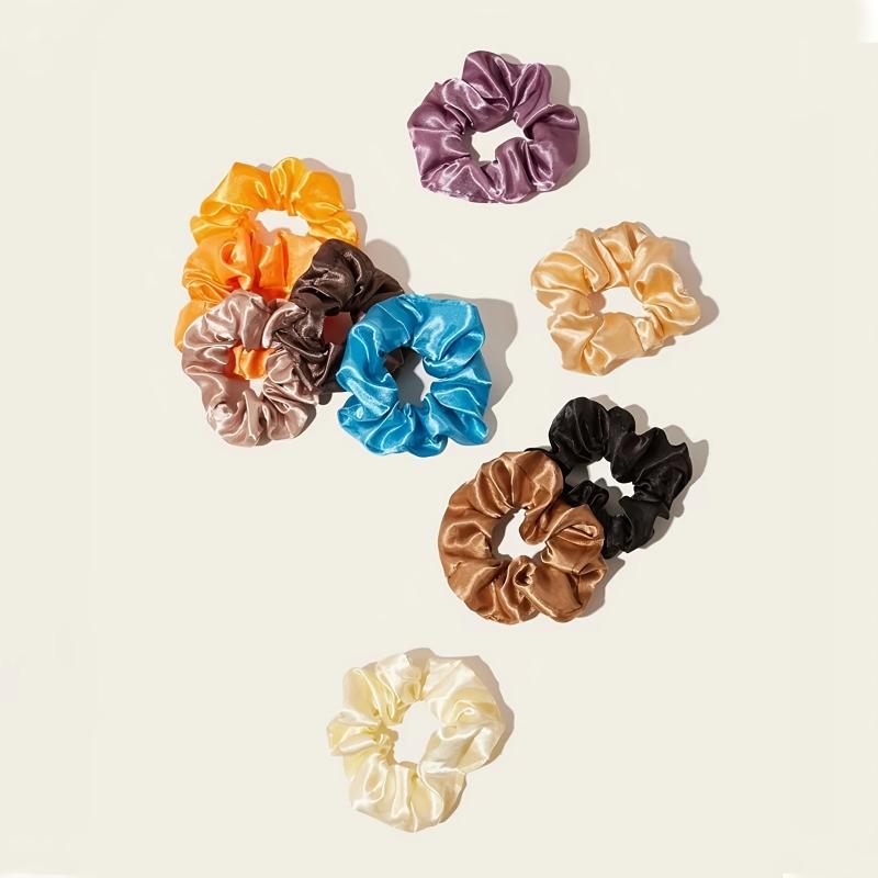 60pcs Satin Scrunchies Silky Hair Rope Hair Accessories For Women