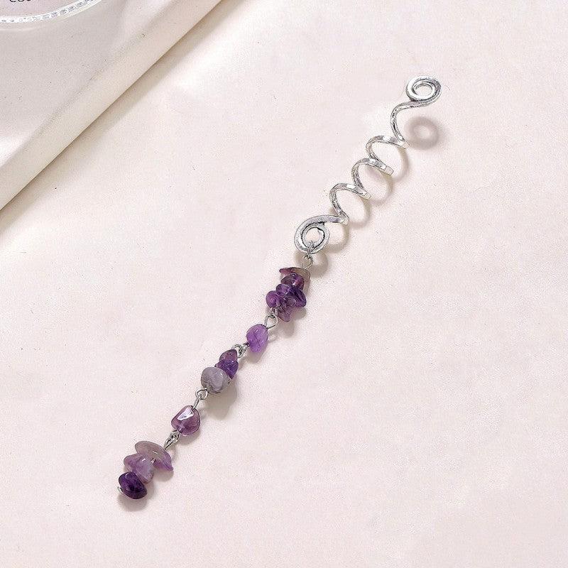 Colorful Stone Tassel Hair Jewelry for Braids Crystal Accessories for Women