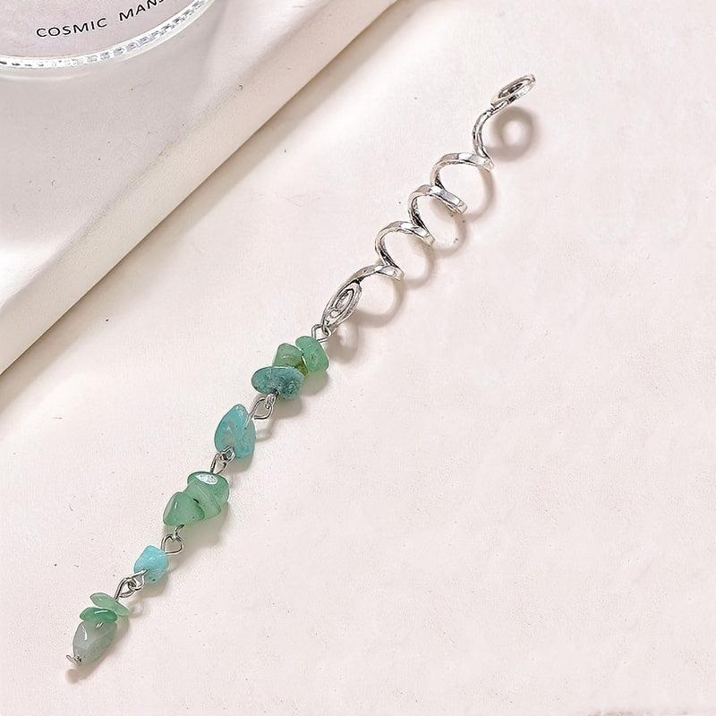 Colorful Stone Tassel Hair Jewelry for Braids Crystal Accessories for Women