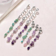 Colorful Stone Tassel Hair Jewelry for Braids Crystal Accessories for Women