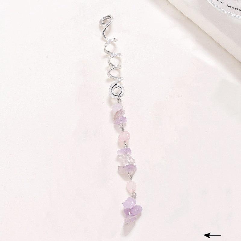 Colorful Stone Tassel Hair Jewelry for Braids Crystal Accessories for Women