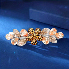 Leaf & Rhinestone Hair Clip Shining Barrette Headwear Hair Accessory
