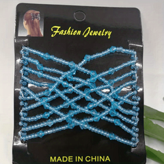 Stretchable Double Side Hair Comb Beaded Clip for Women Hair Styling