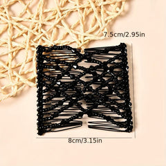 Stretchable Double Side Hair Comb Beaded Clip for Women Hair Styling