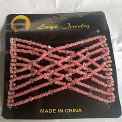 Stretchable Double Side Hair Comb Beaded Clip for Women Hair Styling
