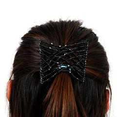 Stretchable Double Side Hair Comb Beaded Clip for Women Hair Styling