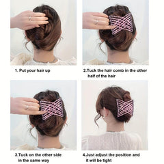 Stretchable Double Side Hair Comb Beaded Clip for Women Hair Styling