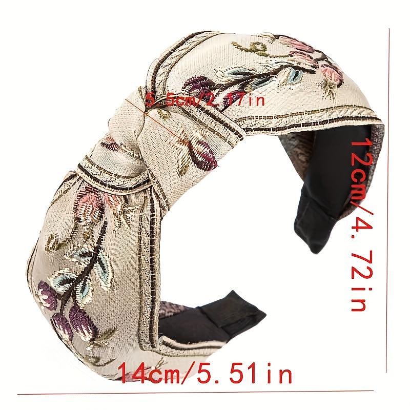 Vintage Embroidery Cross Knot Headband Cloth Hair Accessories