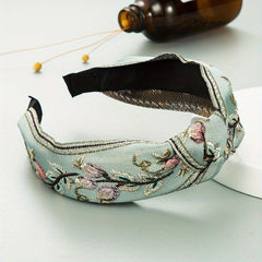 Vintage Embroidery Cross Knot Headband Cloth Hair Accessories