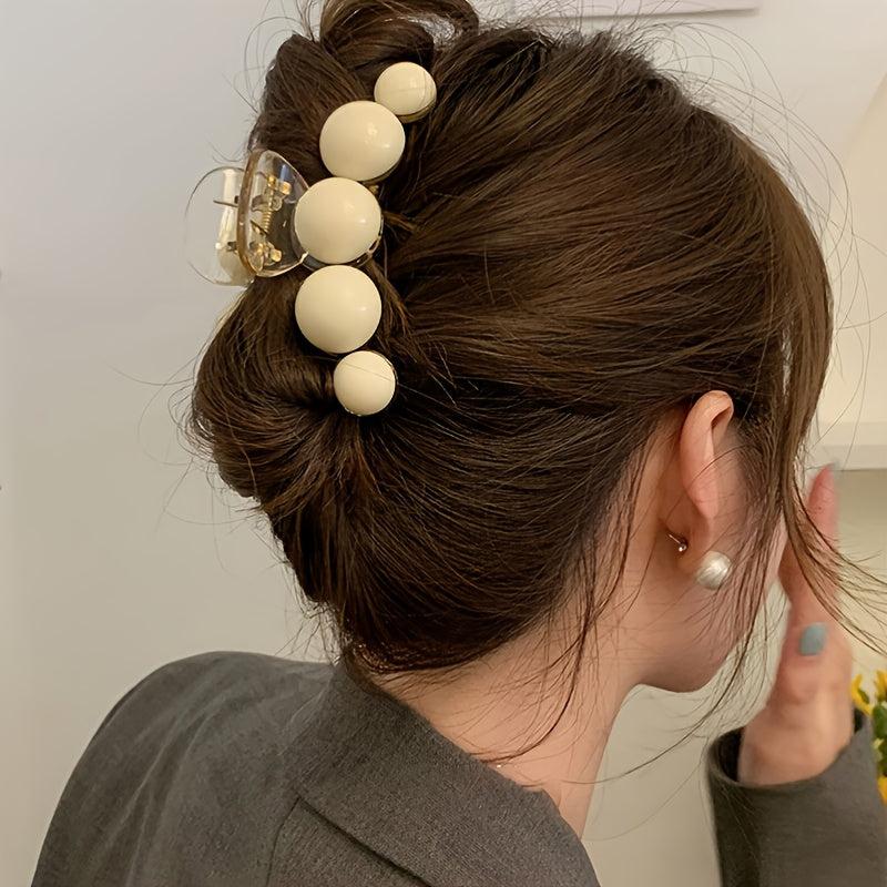 Glossy Ball Decor Hair Claw Clip Style Hair Claw Nonslip
