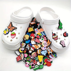 100pc Cartoon Girls Shoe Accessories PVC Clog Shoe Decoration Halloween Gift