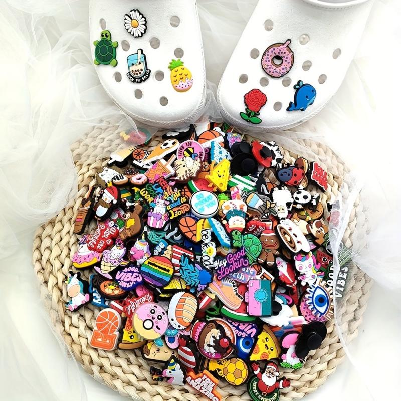 100pc Cartoon Girls Shoe Accessories PVC Clog Shoe Decoration Halloween Gift