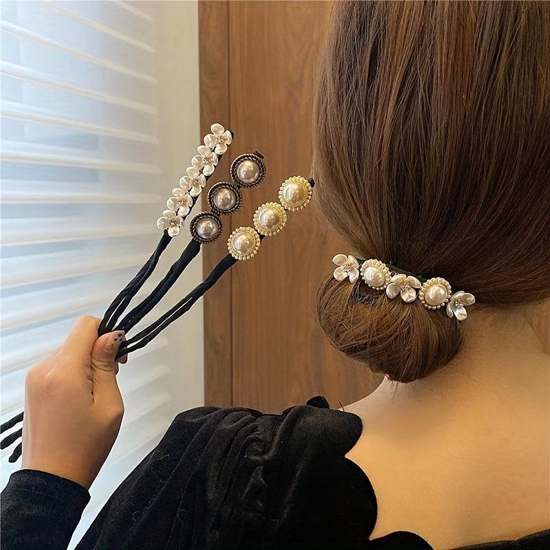 Women's Faux Pearl Hair Pin Insert Head Pin Braid Hair Clip Y2K
