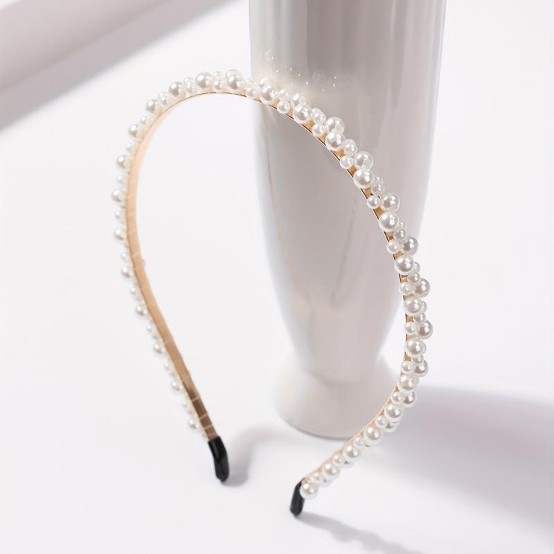 Faux Pearl Headband Skinny Head Hoop Headdress Hair Accessories