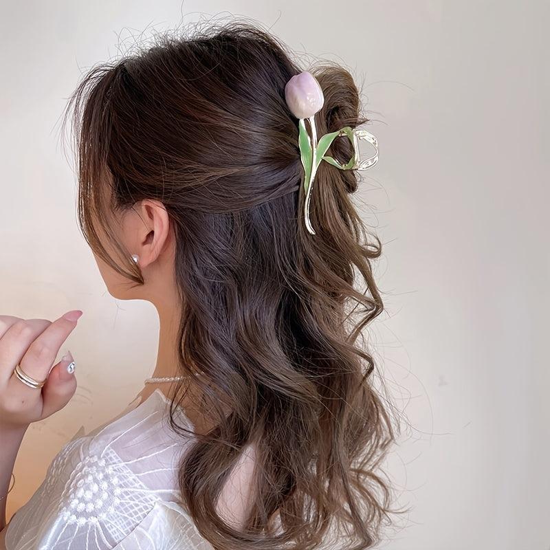 Tulip Large Grip Clip Updo Hairpin Leaf Hair Clip